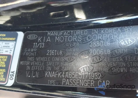 2014 Kia Forte Lx из США, поврежденный, VIN KNAFK4A65E5171932